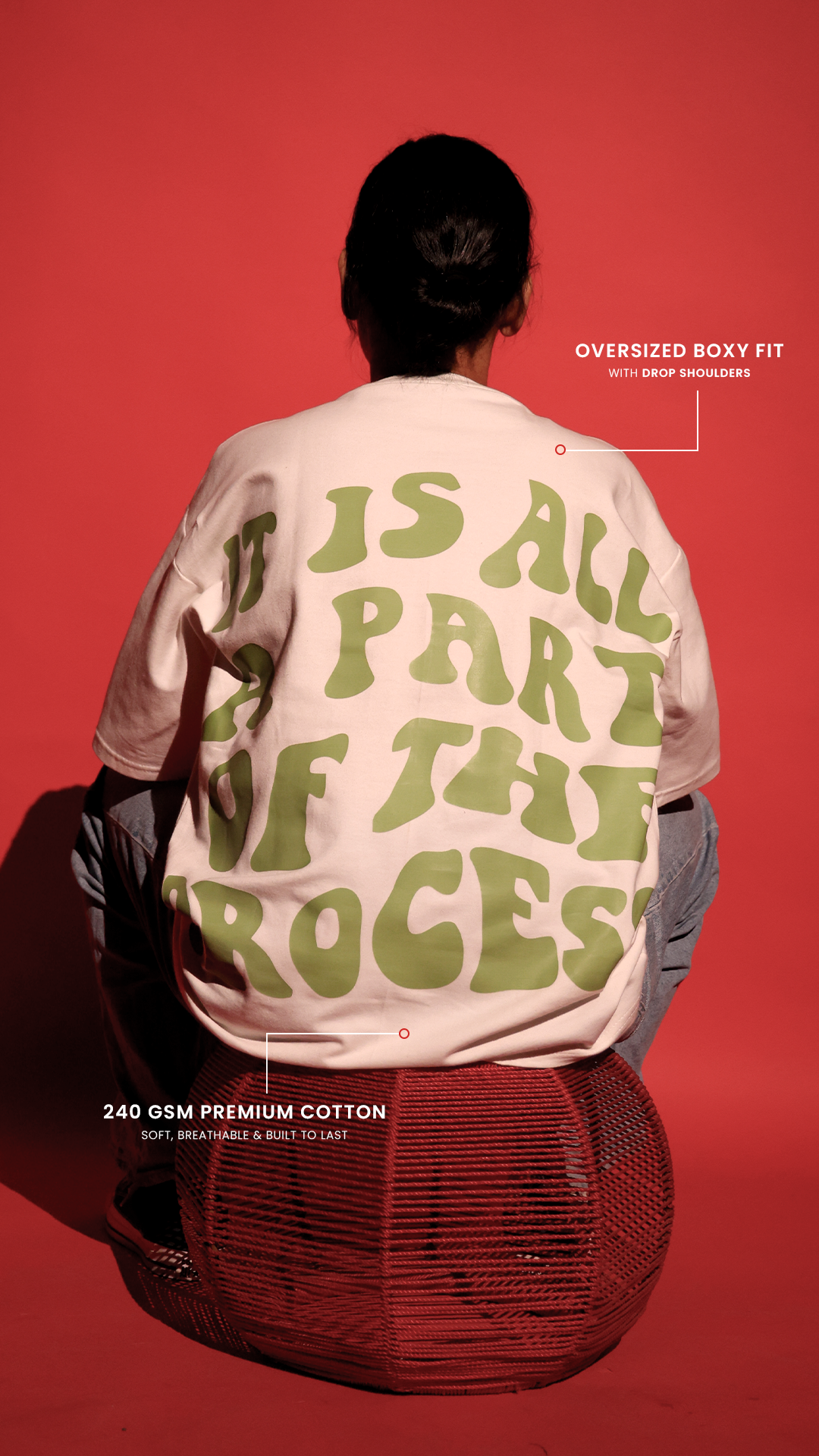 IT IS ALL A PART OF PROCESS-Unisex Oversized T-shirt